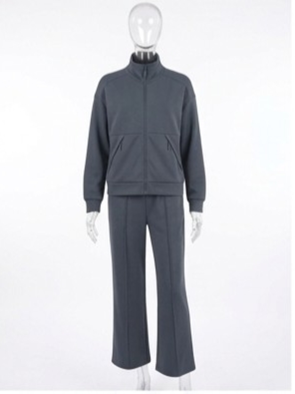 Jessica Simpson Active Women's Charcoal Gray Track Jacket and Wide-Leg Joggers